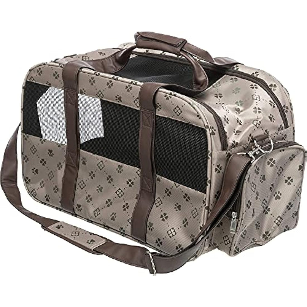 Trixie Maxima Pet Carrier – Padded Polyester Travel Bag, Beige/Brown