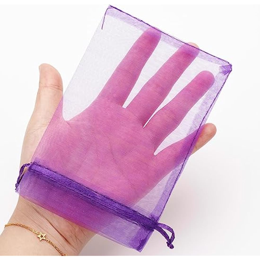 G2PLUS Purple Organza Gift Bags | 100 PCS Mesh Jewelry Pouches 10x15cm