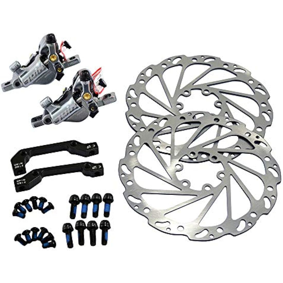 Juin Tech M1 Hydraulic Disc Brake Set for MTB & E-Bike - Gray, 160mm