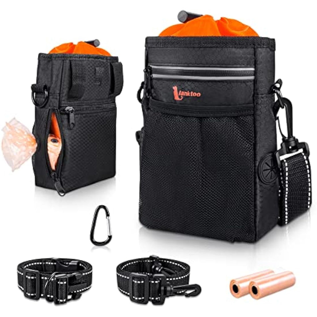 Lanktoo Dog Treat Pouch Bag with Poop Bag Holder - Waterproof Training Bag