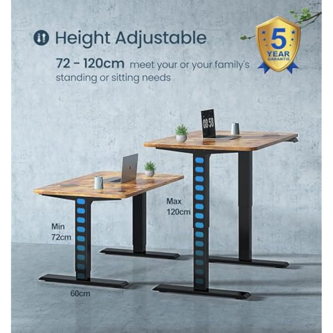 MAIDeSITe Dual Motor Standing Desk Frame – T2 Pro Ergonomic Black