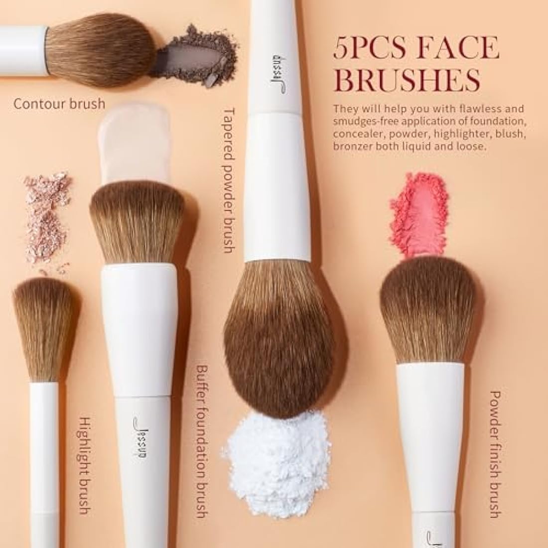 Jessup 14Pcs Makeup Brush Set | Premium Synthetic Kit with Gift Box