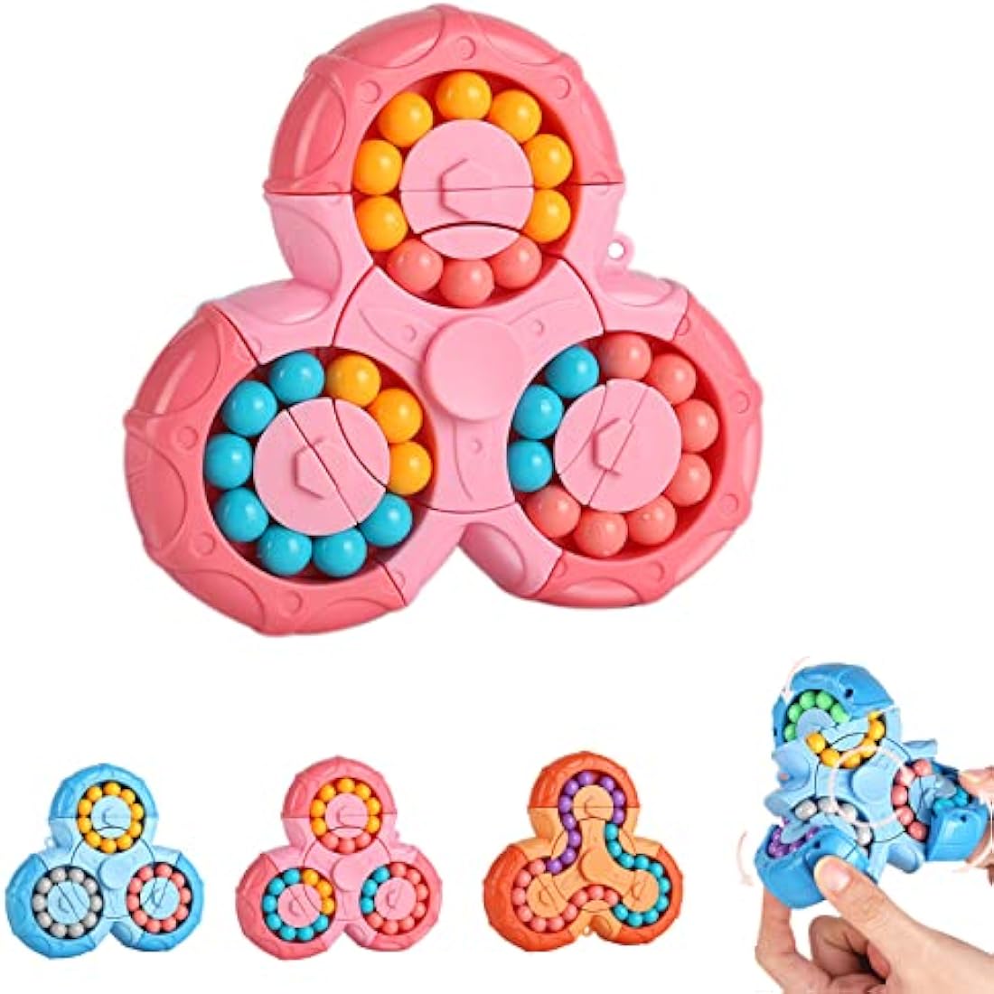Magic Bean Rotating Cube Fidget Toy – 60 Bead Puzzle Spinner