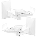 WALI Dual Side Clamping Speaker Wall Mounts - 25kg Capacity, White
