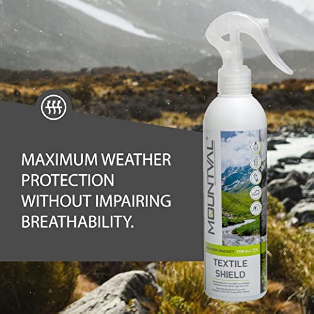 Mountval Textile Shield Waterproofing Spray for GORE-TEX Gear, 300ml 2-Pack