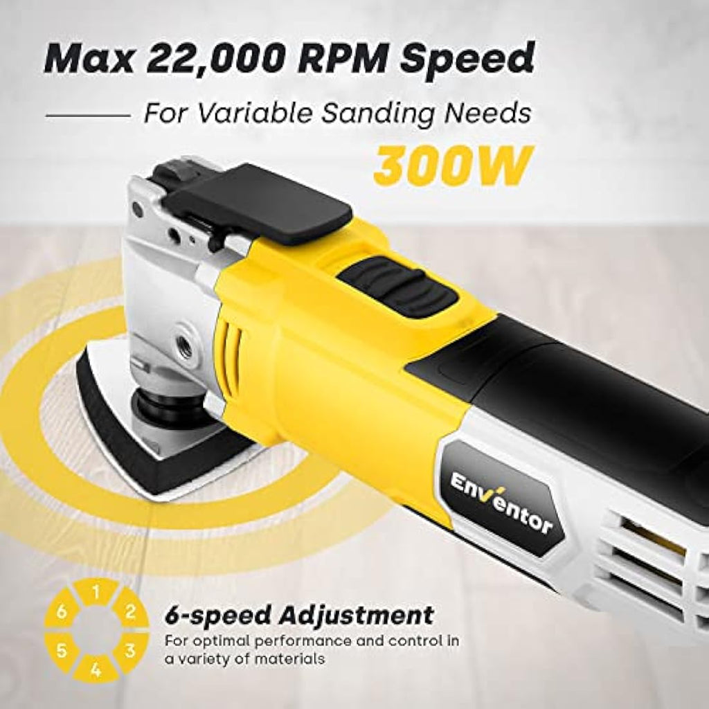 Enventor 300W Oscillating Multi Tool | 6 Variable Speeds with 28 Accessories