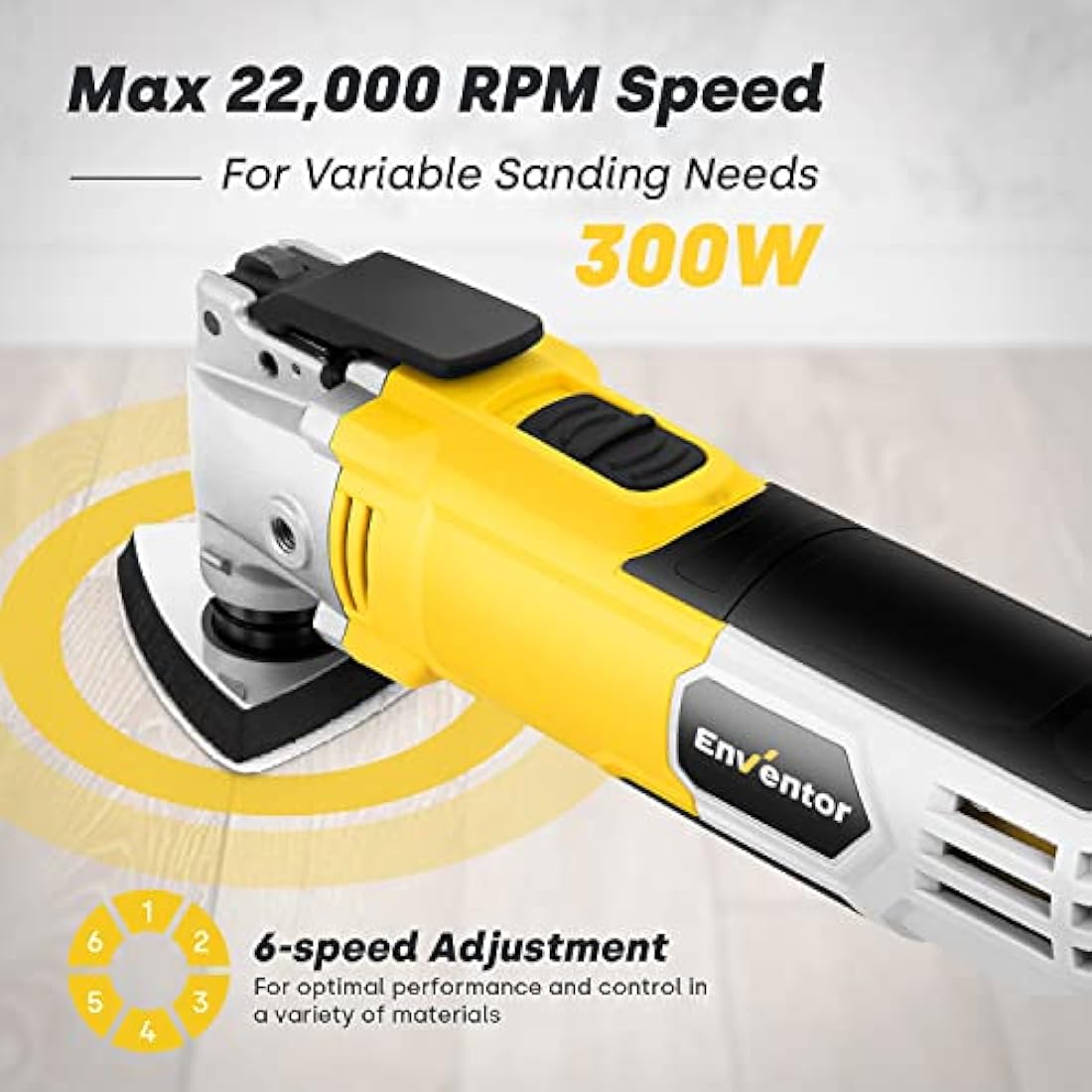 Enventor 300W Oscillating Multi Tool | 6 Variable Speeds with 28 Accessories