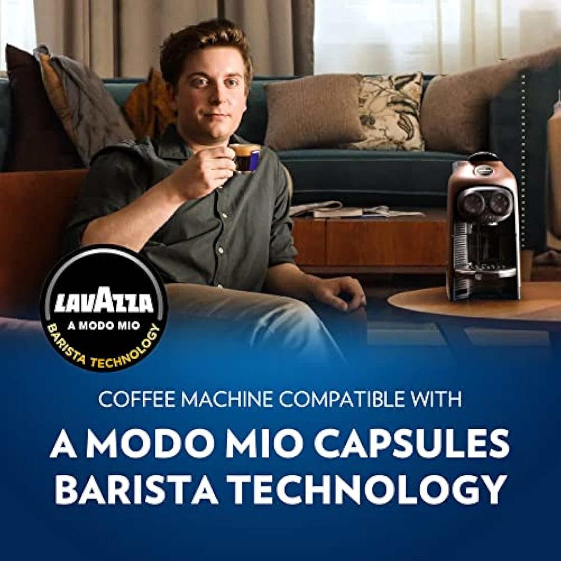 Lavazza A Modo Mio Deséa Coffee Machine | One-Touch Espresso Maker, Cream