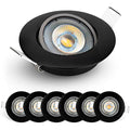 EMOS LED Recessed Ceiling Spotlights - 5W 6500K Cold White Black, 6 Pack