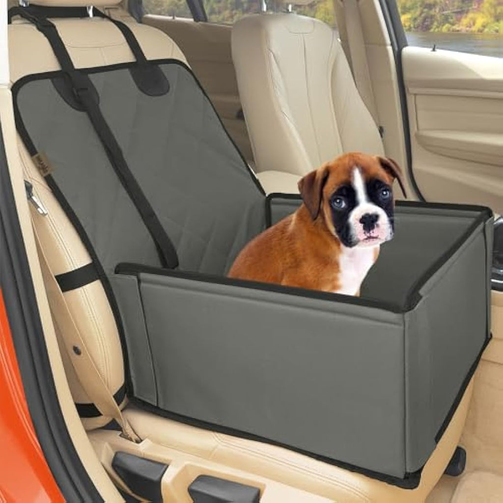 Wuglo Dog Car Seat – Waterproof Booster Seat with Reinforced Walls, Grey