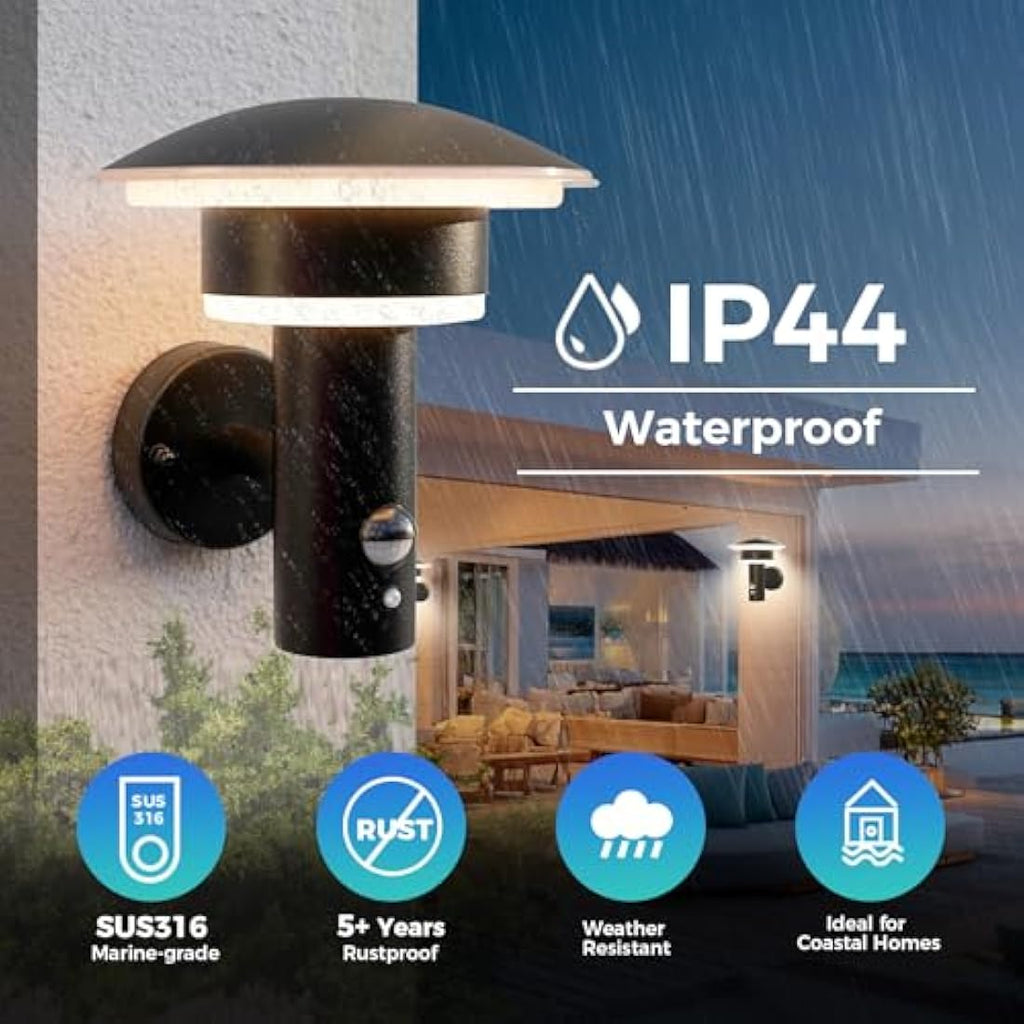 NBHANYUAN Outdoor LED Wall Light – SUS316 Stainless Steel Motion Sensor