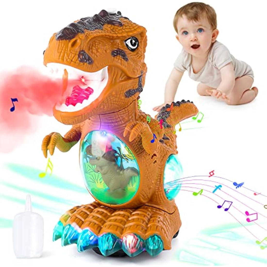 Jolof Store Walking Dinosaur Toy – Musical Sensory Crawling Toy with Spray