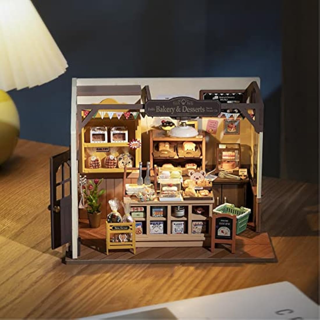 Rolife Becka's Baking House: DIY Miniature Wooden Dollhouse Kit with LED