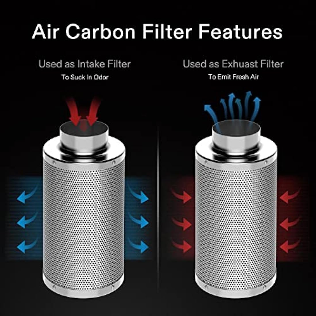 VIVOSUN 8" Air Carbon Filter - Australian Charcoal for Grow Tents