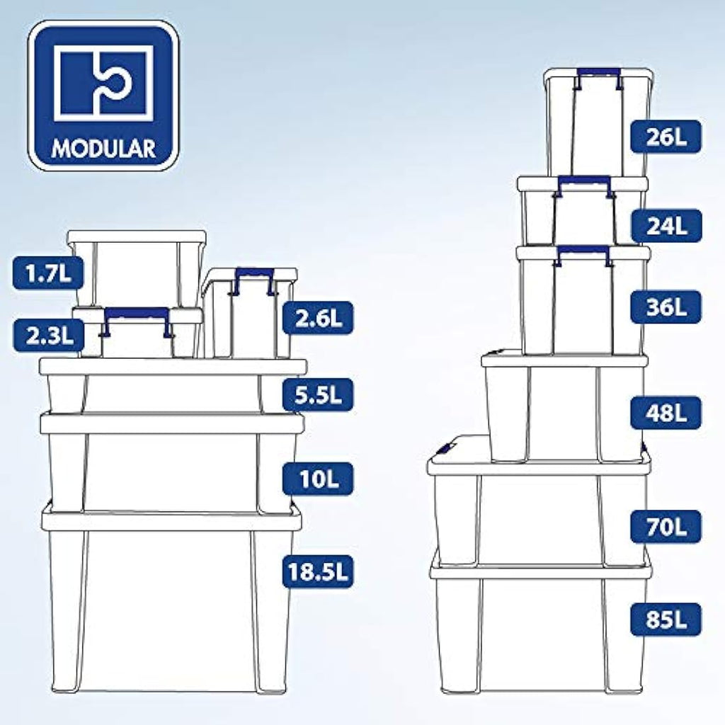 Bankers Box ProStore Stackable Plastic Storage Boxes, Clear - 3 Pack