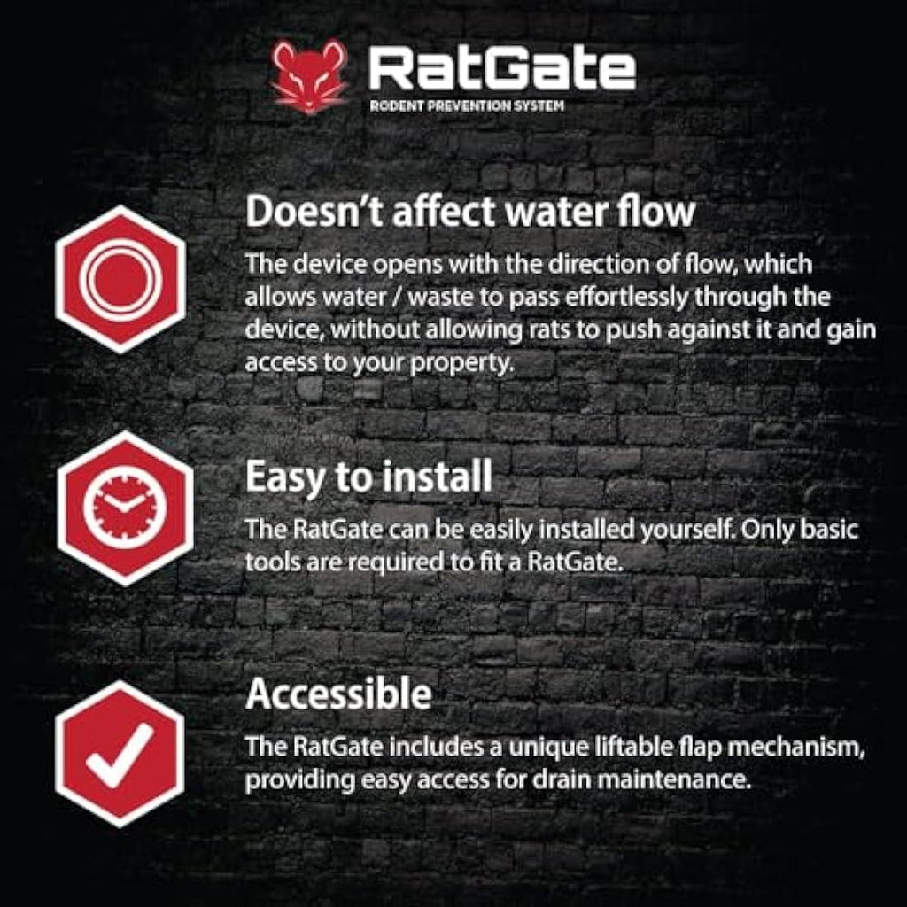 RatGate – 4" Stainless Steel Rat Flap for Drain Pipes