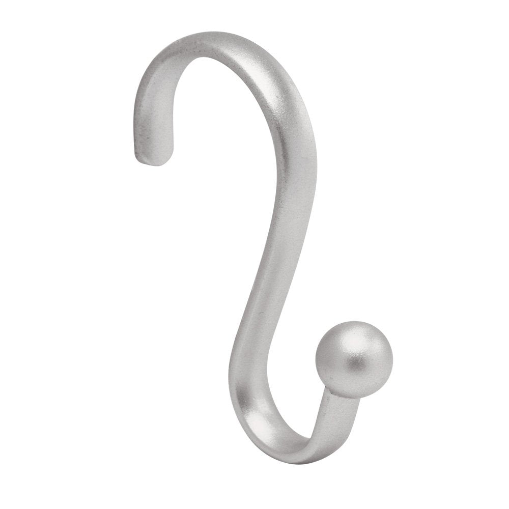 iDesign Axis Rust-Resistant Steel Shower Curtain Hooks, Silver - 12 Pack