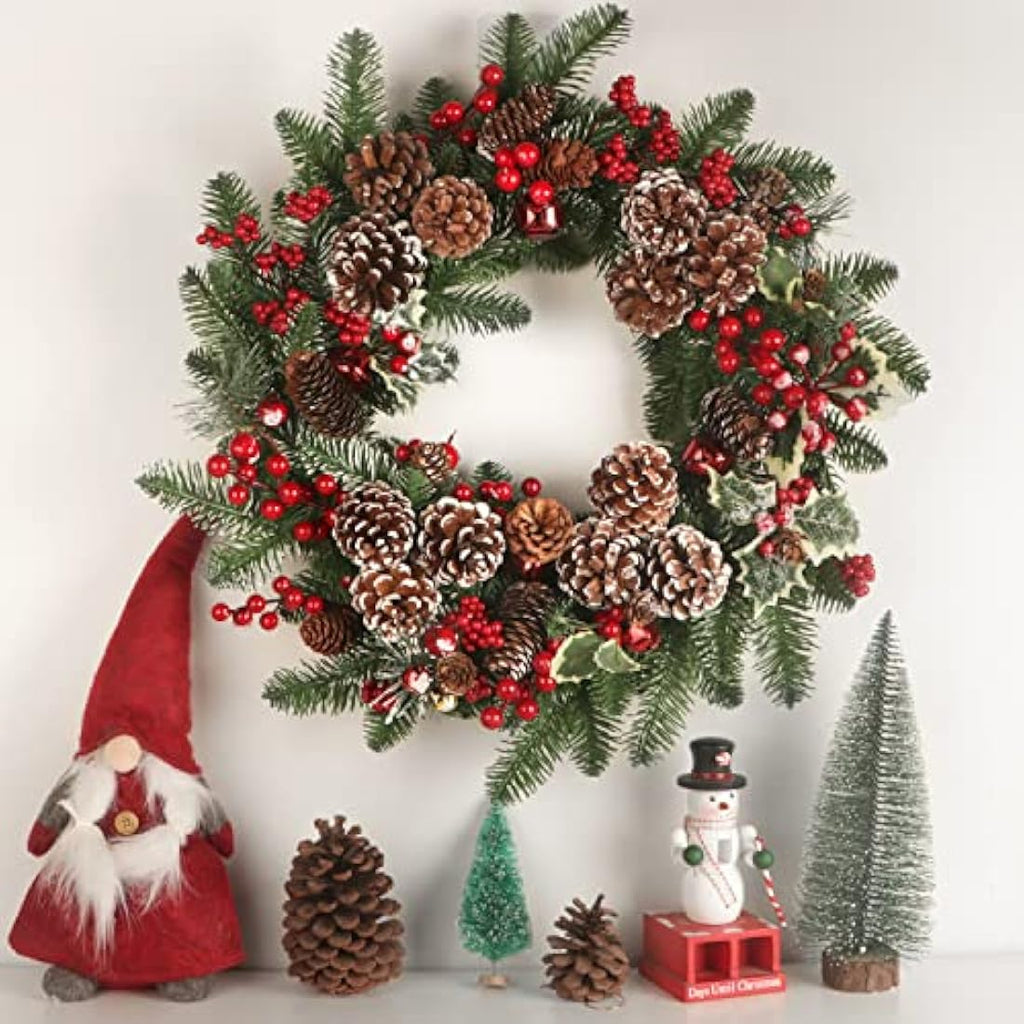 12PCS Artificial Christmas Pine Picks with Red Berries