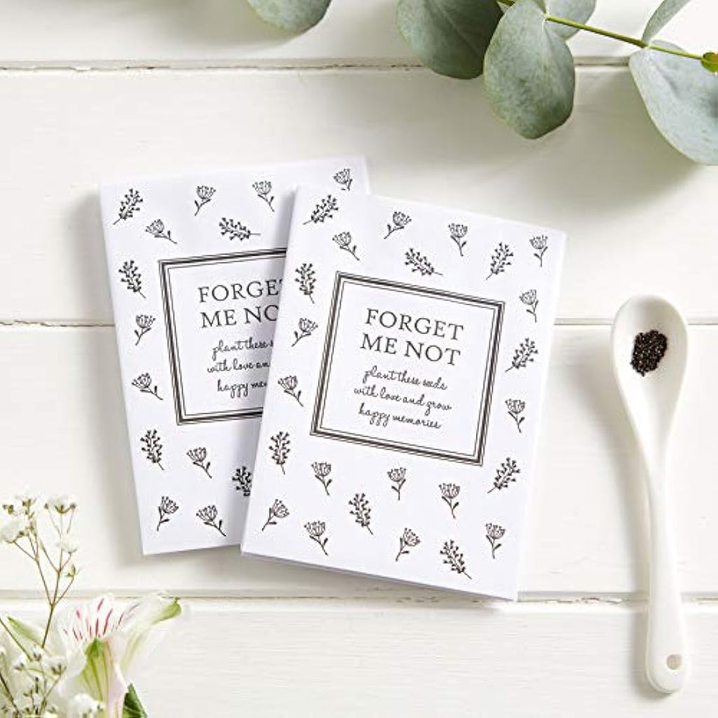 Angel & Dove Forget-Me-Not Seed Packet Funeral Favours - 10 Pack Memorial