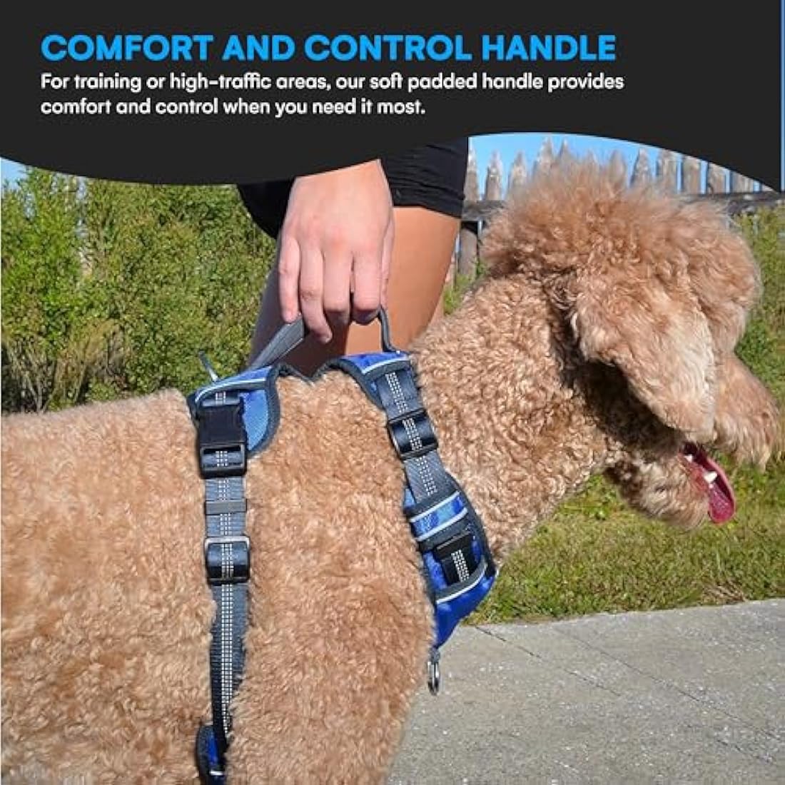 Black Rhino Dog Harness – Reflective Mesh Padded Vest for Large Breeds