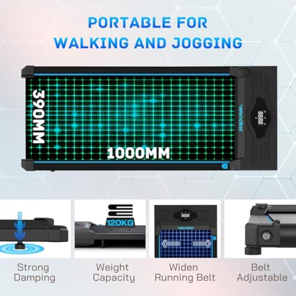 Jolof Store Under Desk Walking Pad – Compact Treadmill with LED Display