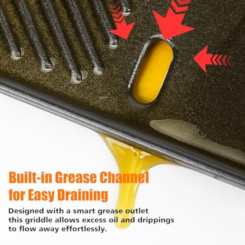Denmay Cast Iron BBQ Griddle for Landmann Triton 2 Burners – 43.5x23.5cm
