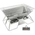 CAMPINGMOON Portable Stainless Steel Fire Pit & Foldable BBQ Grill MT-3