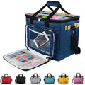 Hoshin Portable Yarn Storage Bag – Large Crochet Tote Organizer, Navy