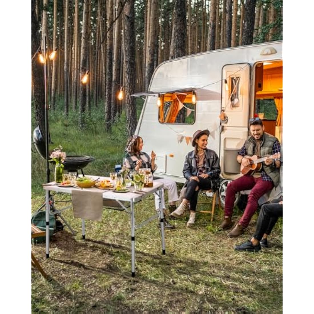 Sportneer Folding Camping Table | Adjustable Height Aluminum 90x60cm