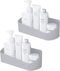 2-Pack Adhesive Shower Caddy – Grey No-Drill Wall Shelf