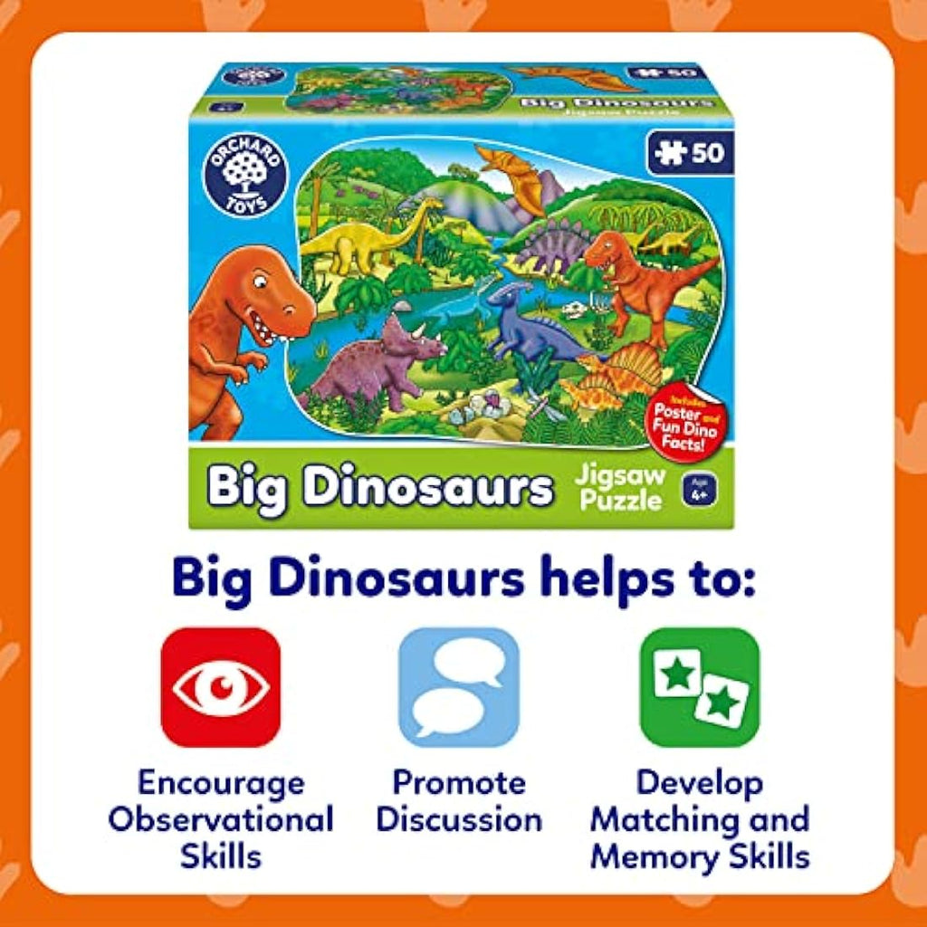 Orchard Toys Big Dinosaurs Floor Puzzle – 50-Piece Educational Jigsaw