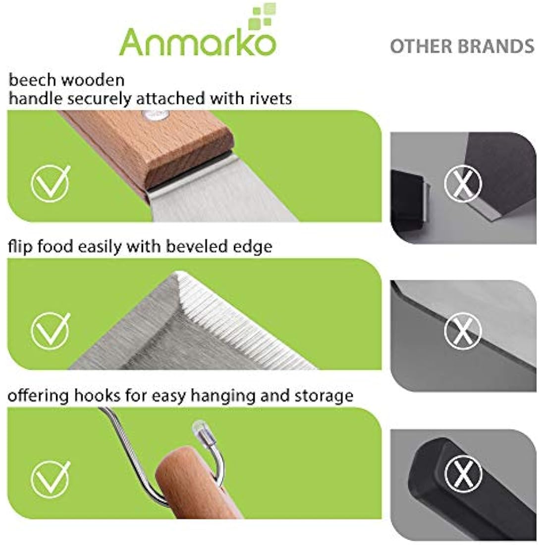 7-Piece Stainless Steel Metal Spatula and Griddle Set