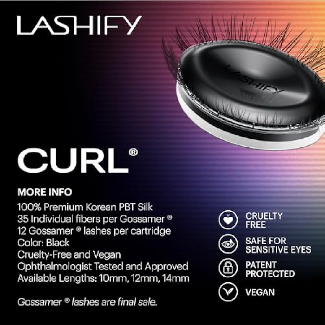 Lashify Curl Gossamer DIY Eyelash Extensions - 10mm Black Silk