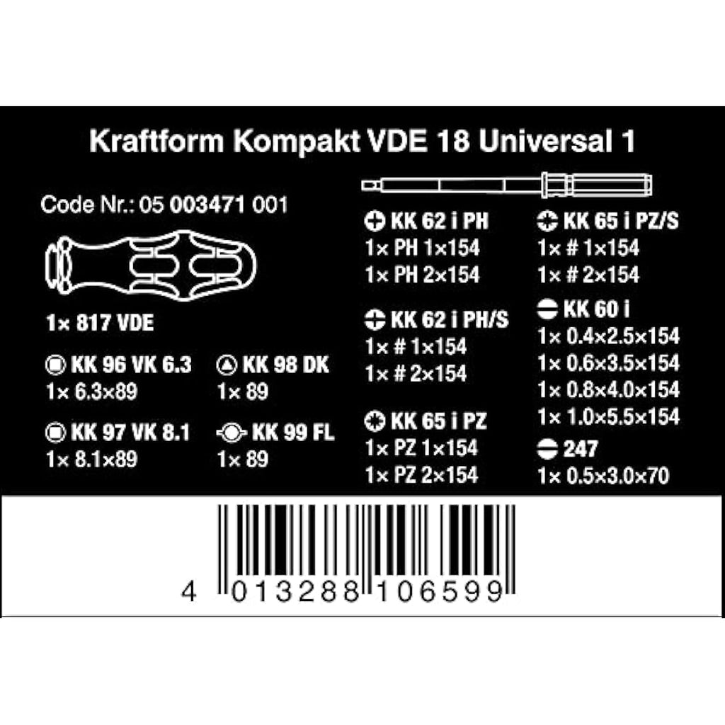 Wera VDE Kraftform Kompakt 18-Piece Insulated Screwdriver Set