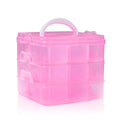 SacJkt Craft Storage Box, Compartments Divider Organizer Pink - image 1