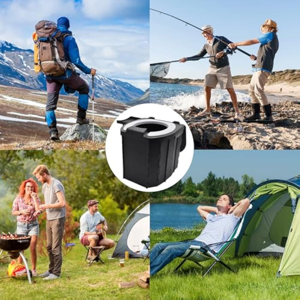 Foldable Camping Toilet – Portable ABS Loo with Phone Holder