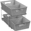 Simple Houseware 2-Tier Under-Sink Sliding Drawer Organizer, Grey