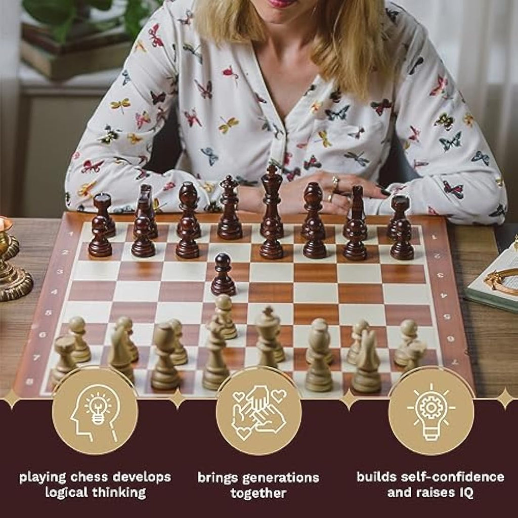 Master of Chess Staunton No. 7 Wooden Chess Pieces – Handmade Set