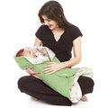 Wallaboo Leaf Baby Blanket – Soft Faux Suede & Cotton Wrap, Green