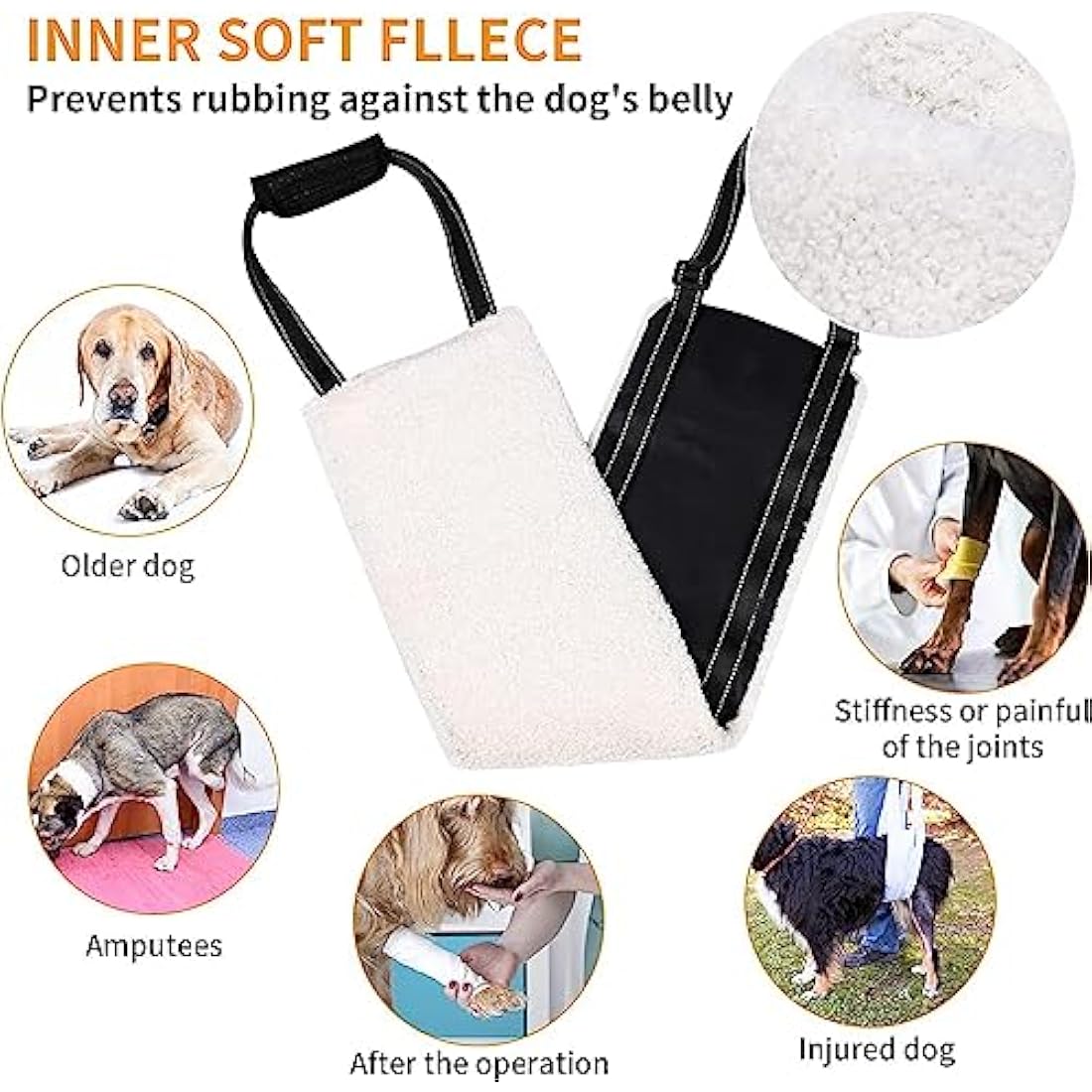 Jolof Store Dog Lifting Harness | Soft Rear Leg Support Sling - XL
