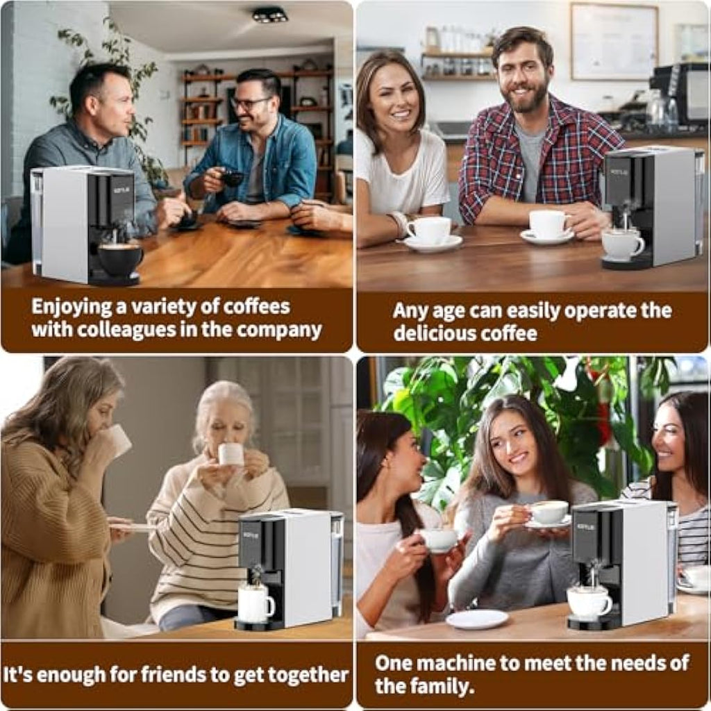 4-in-1 Espresso Machine | 19 Bar Multi-Capsule Coffee Maker