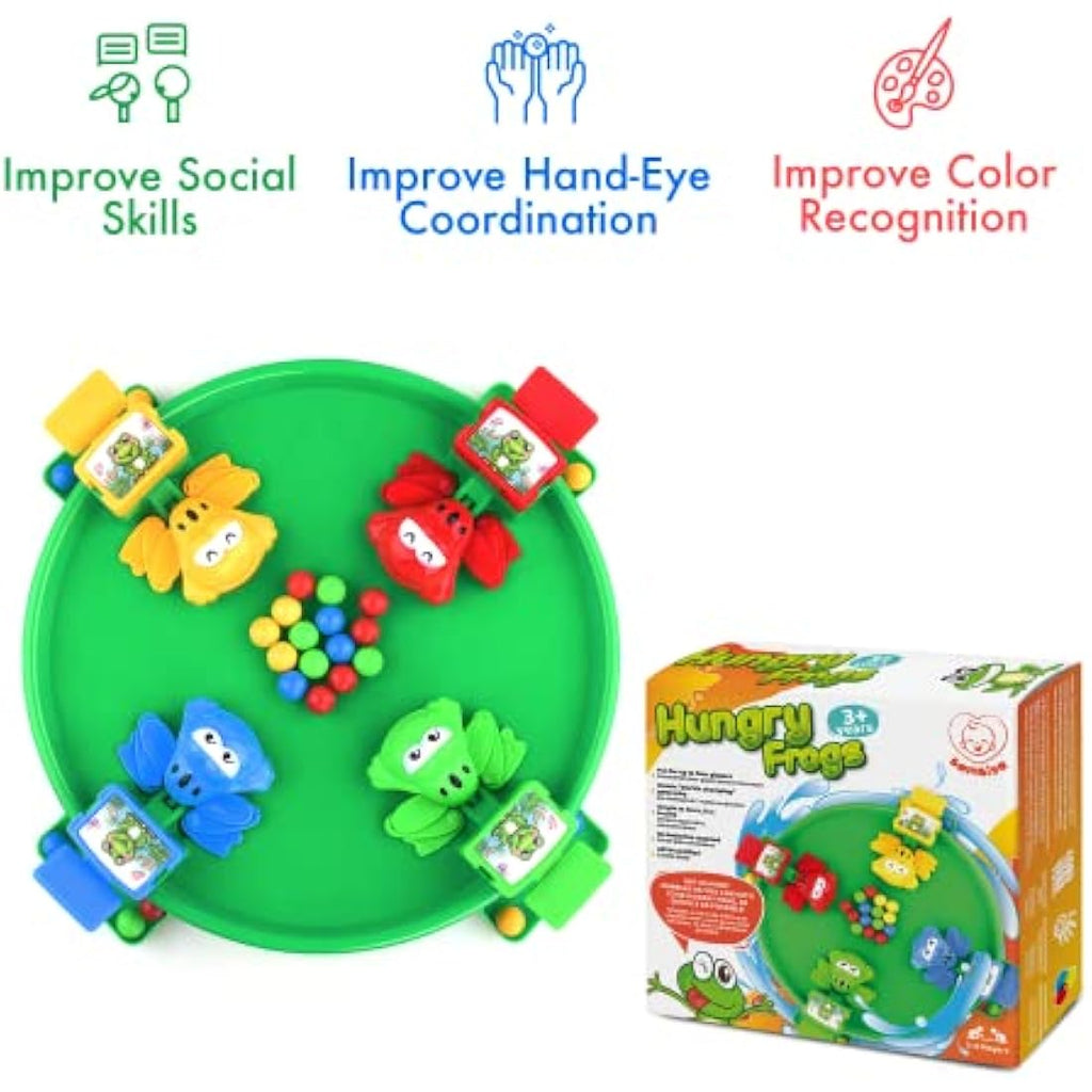 Jolof Store Hungry Frogs Family Board Game – 4 Player Kids Reflex Toy