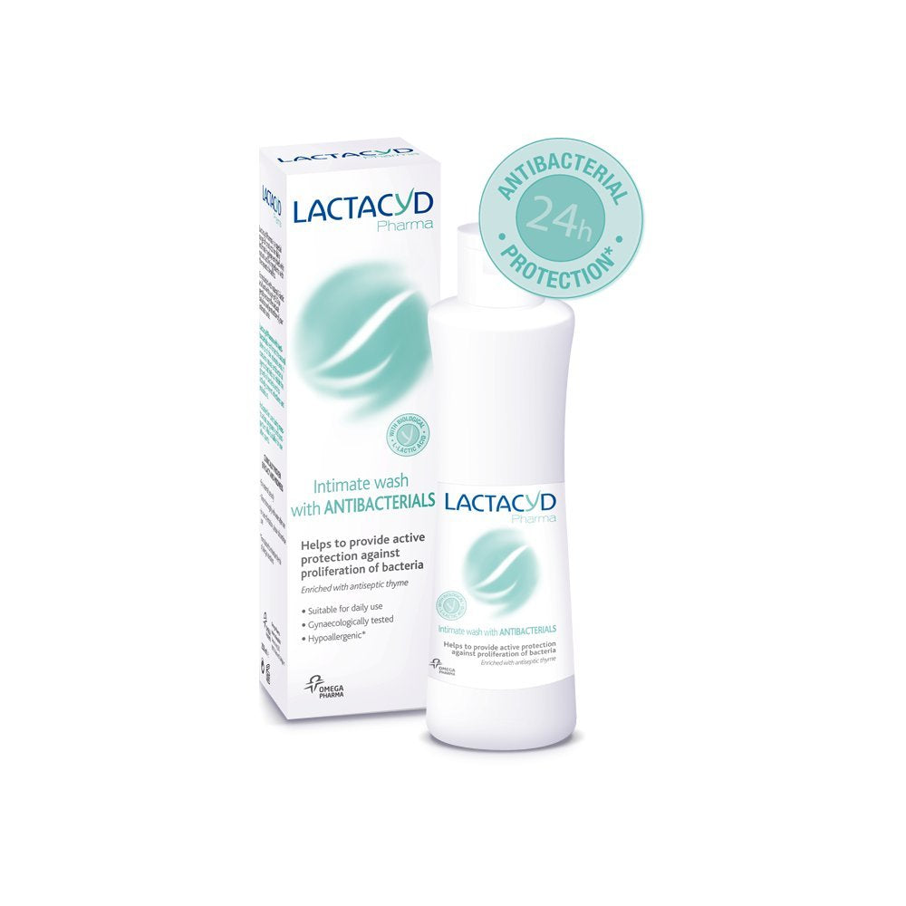 Lactacyd Pharma Antibacterial Intimate Wash – pH Balanced Cleanser 250ml