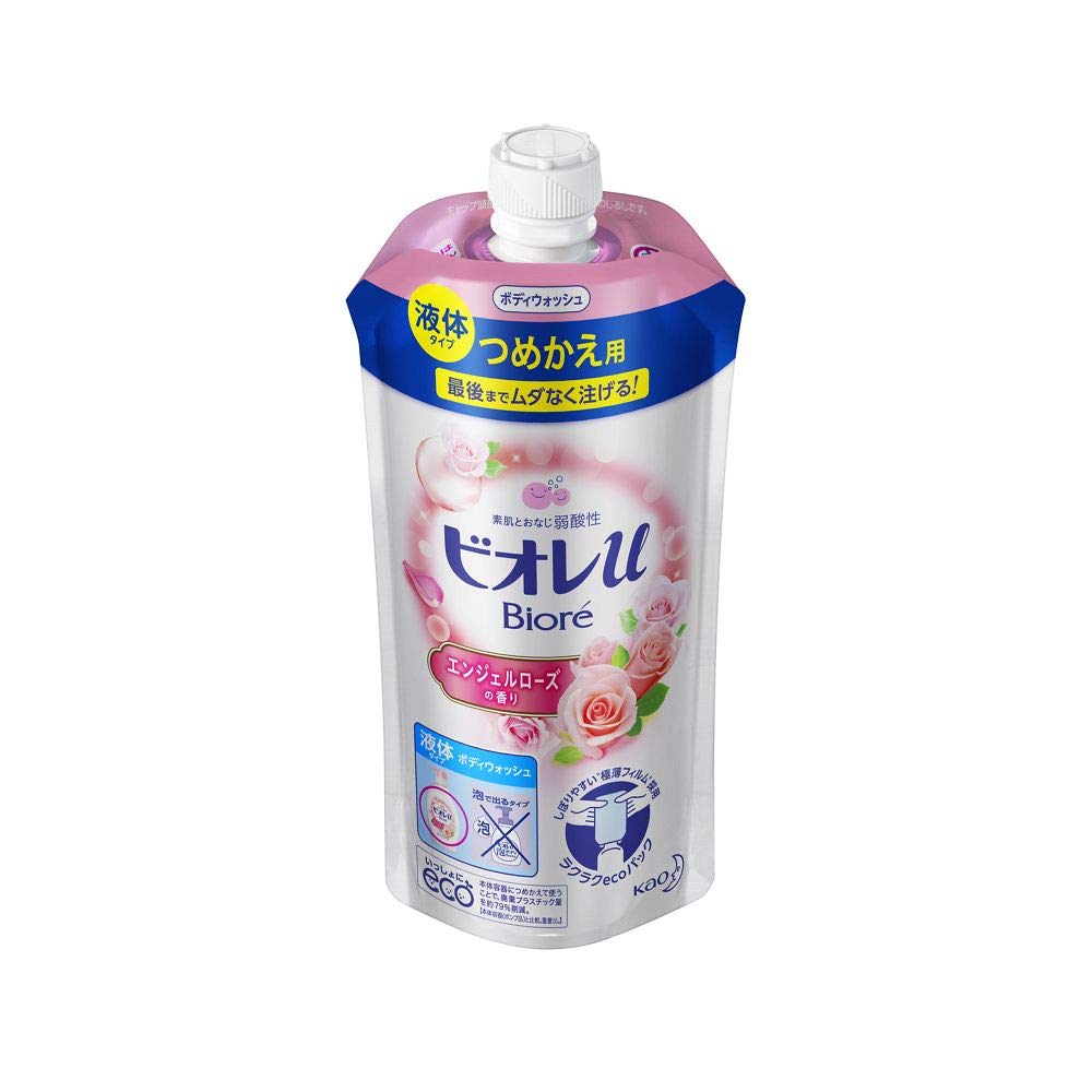 Biore U Body Wash Refill – Angel Rose Scent Skincare Pack - 340ml