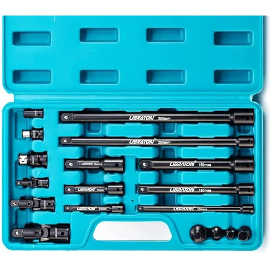 Libraton 18-Piece Socket Extension Bar Set | Cr-V Steel Drive Adapters