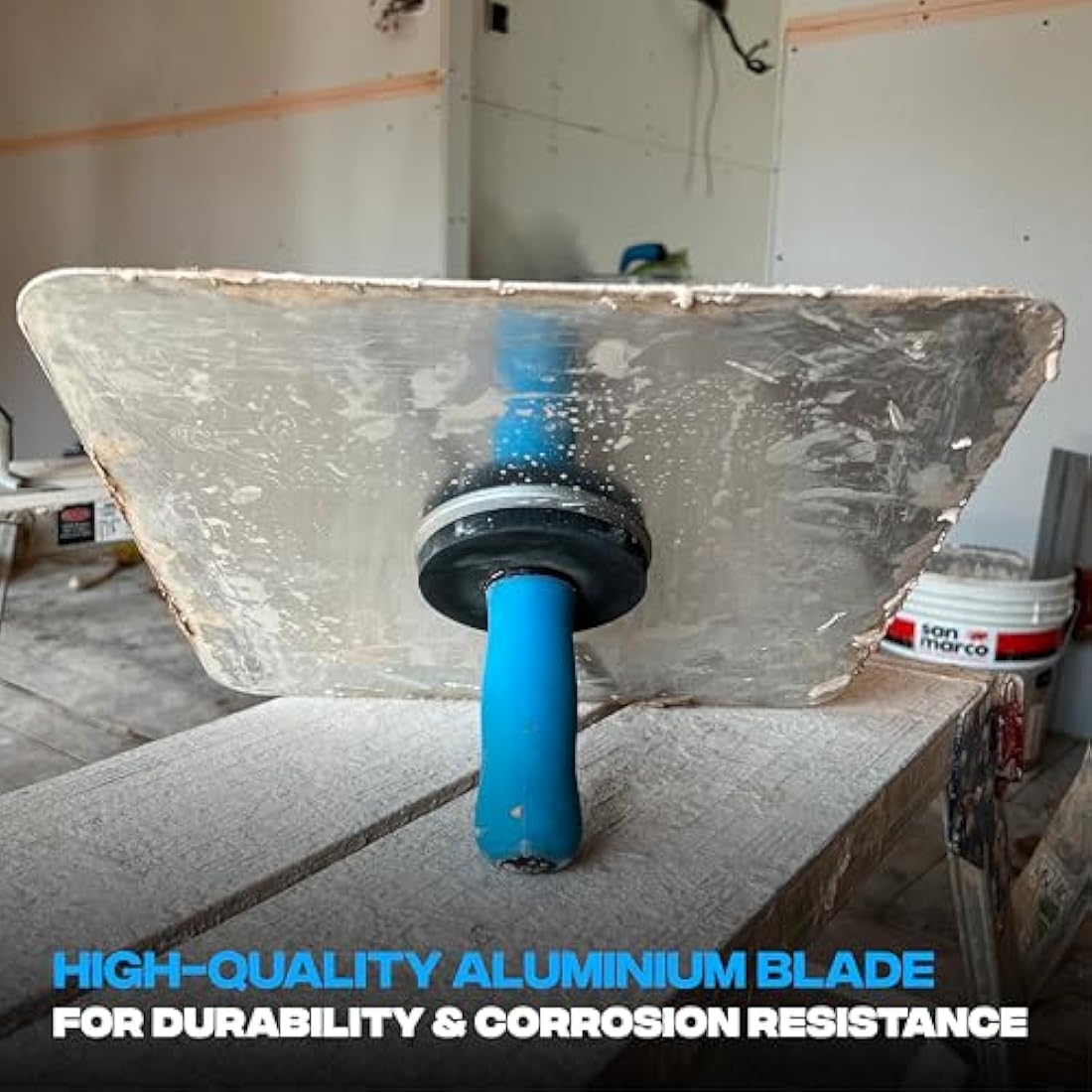 OX Pro Plastering Hawk – 13" x 13" Tempered Aluminium with Soft Grip