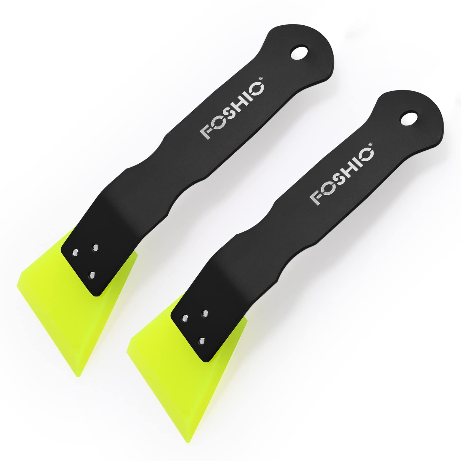 FOSHIO 2-Pack Mini Vinyl Squeegee | Stainless Steel Window & Glass Cleaner