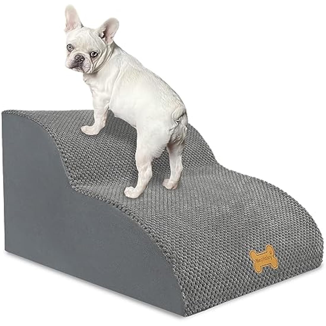 Nepfaivy 2-Step Foam Dog Stairs - Non-Slip Pet Ramp for Small Dogs