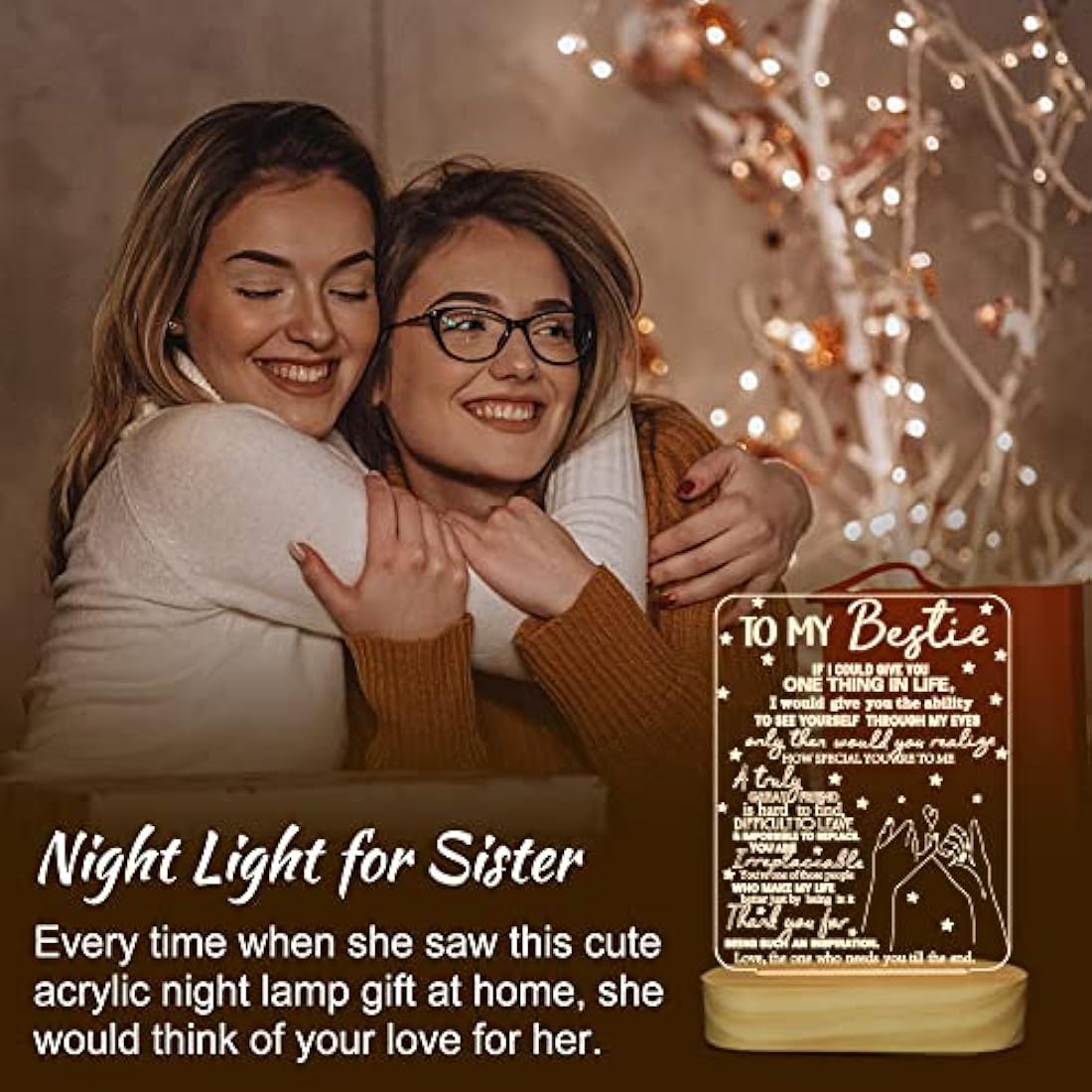 3D Illusion Night Light – Wooden LED Table Lamp for Bestie