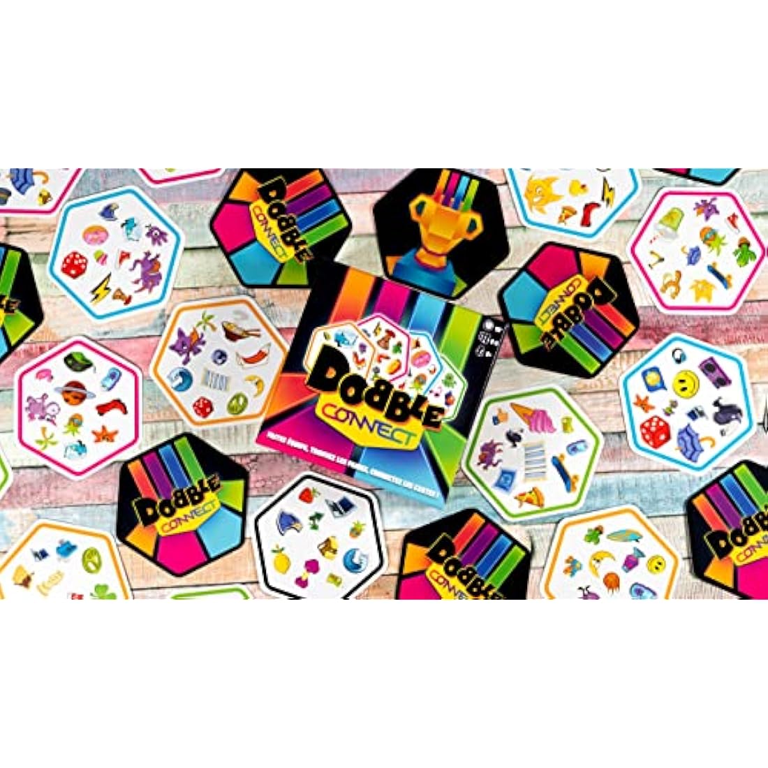 Asmodee Dobble Connect - Fast Reaction Card Game for Families & Teams